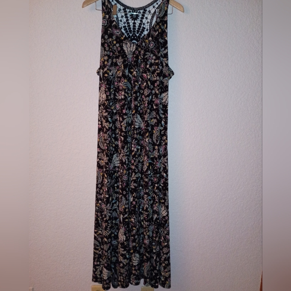 Floral Crochet Black Floral Dress 18/20